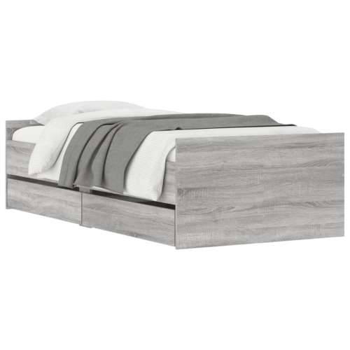 Okvir kreveta s ladicama siva boja hrasta 100 x 200 cm - Sivi hrast sonoma 100 x 200 cm Cijena