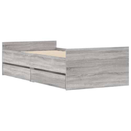 Okvir kreveta s ladicama siva boja hrasta 100 x 200 cm - Sivi hrast sonoma 100 x 200 cm Cijena