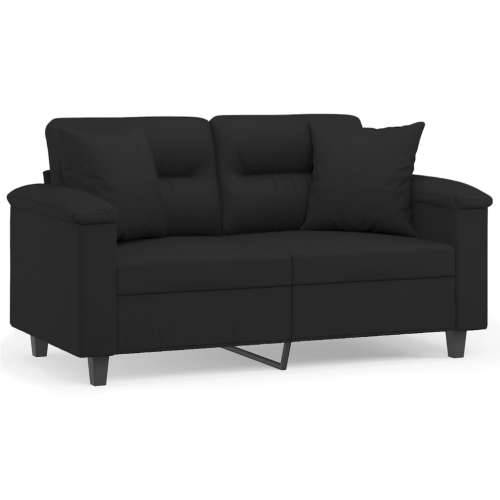Dvosjed s jastucima crni 120 cm od mikrovlakana - Crna 120 cm Cijena