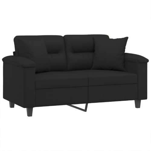 Dvosjed s jastucima crni 120 cm od mikrovlakana - Crna 120 cm Cijena
