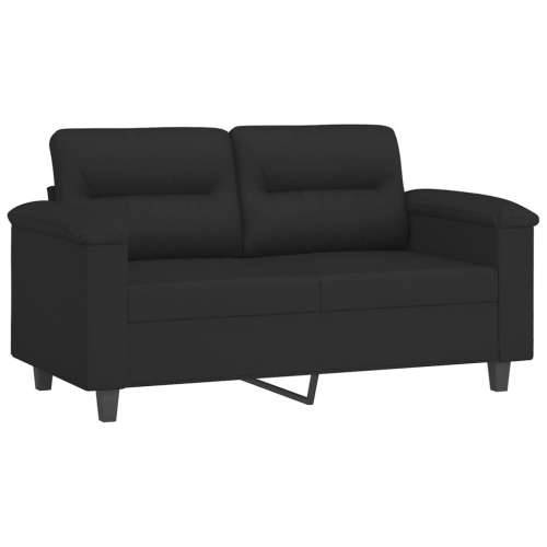 Dvosjed s jastucima crni 120 cm od mikrovlakana - Crna 120 cm Cijena