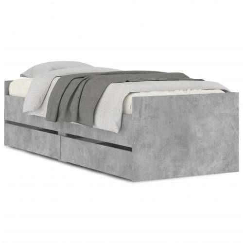 Okvir kreveta s ladicama siva boja betona 100 x 200 cm - Beton siva 100 x 200 cm Cijena
