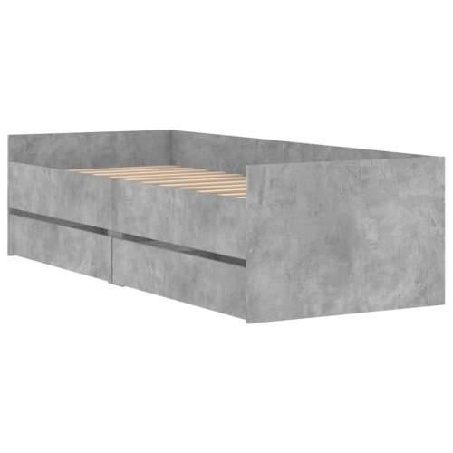 Okvir kreveta s ladicama siva boja betona 100 x 200 cm - Beton siva 100 x 200 cm Cijena