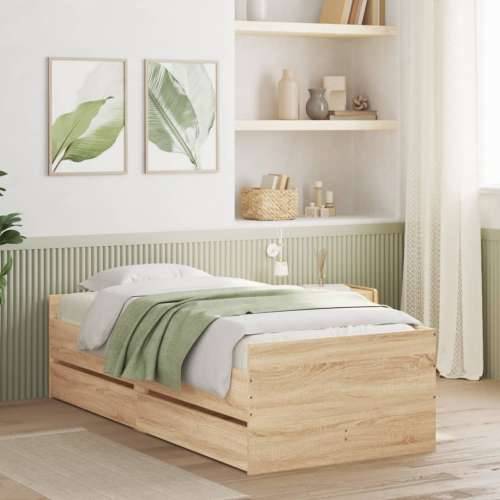 Okvir kreveta s ladicama boja hrasta 90x200 cm - sonoma hrast 90 x 200 cm Cijena