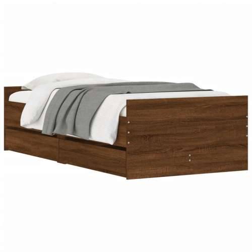 Okvir kreveta s ladicama boja hrasta 100 x 200 cm - Smeđi hrast 100 x 200 cm Cijena