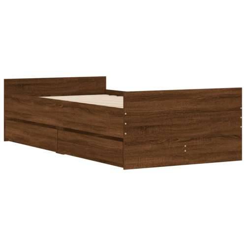 Okvir kreveta s ladicama boja hrasta 100 x 200 cm - Smeđi hrast 100 x 200 cm Cijena