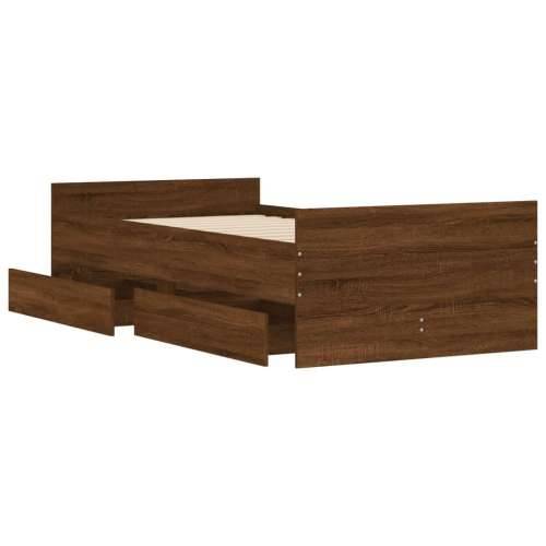 Okvir kreveta s ladicama boja hrasta 100 x 200 cm - Smeđi hrast 100 x 200 cm Cijena