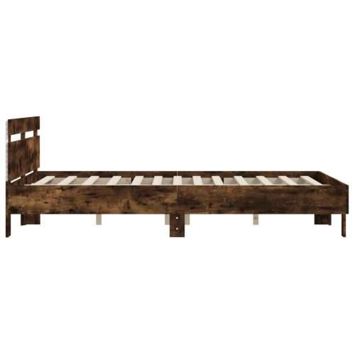 Okvir za krevet s uzglavljem i LED boja hrasta 140x200 cm - Dimljeni hrast 140 x 200 cm Cijena