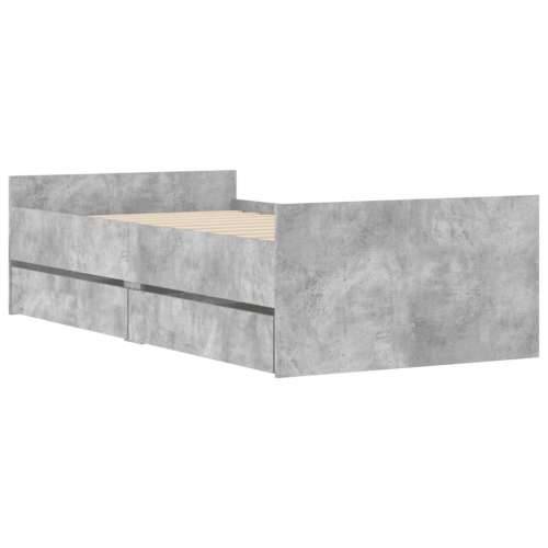 Okvir kreveta s ladicama siva boja betona 100 x 200 cm - Beton siva 100 x 200 cm Cijena