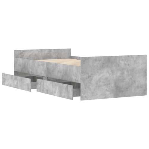 Okvir kreveta s ladicama siva boja betona 100 x 200 cm - Beton siva 100 x 200 cm Cijena