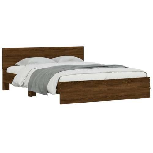 Okvir kreveta s uzglavljem boja hrasta 150x200 cm - Smeđi hrast 150 x 200 cm Cijena