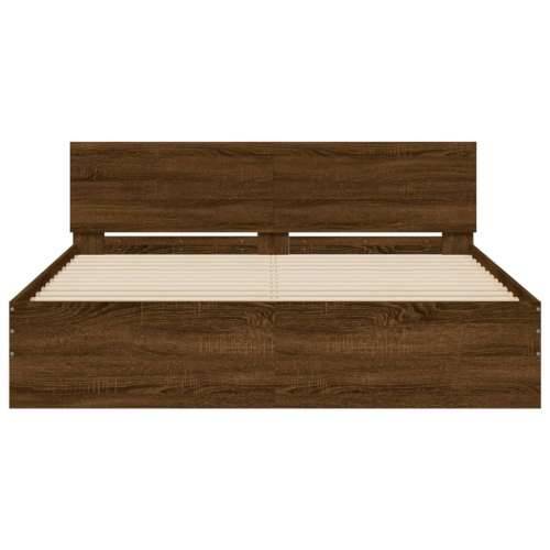 Okvir kreveta s uzglavljem boja hrasta 150x200 cm - Smeđi hrast 150 x 200 cm Cijena