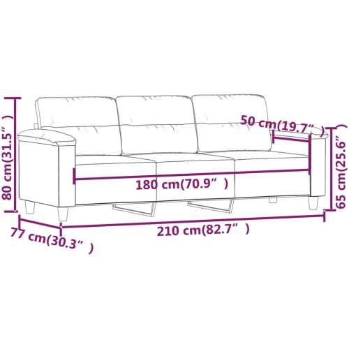 Trosjed Crna 180 cm od mikrovlakana - Crna 180 cm Cijena
