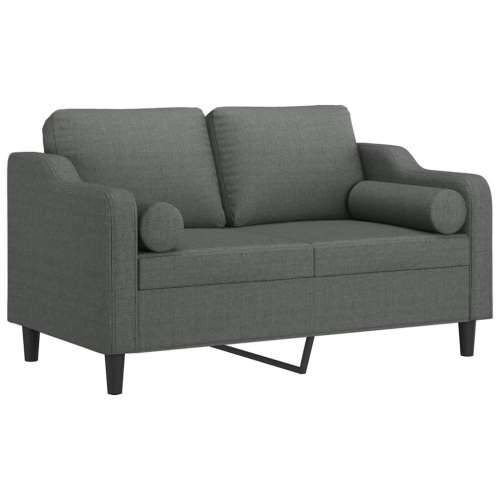 Dvosjed s ukrasnim jastucima tamnosivi 120 cm od tkanine - Tamno siva 120 cm Cijena
