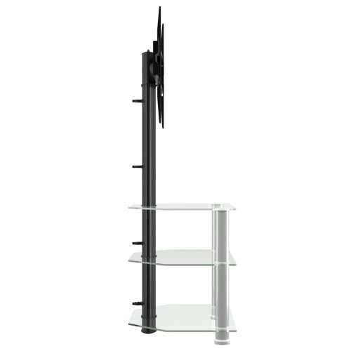 Kutni TV stalak s 3 razine za 32 - 70 inča crno-srebrni - Srebrno 1 110 cm 65.5 cm Cijena