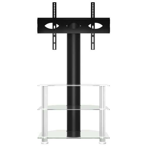 Kutni TV stalak s 3 razine za 32 - 70 inča crno-srebrni - Srebrno 1 110 cm 65.5 cm Cijena