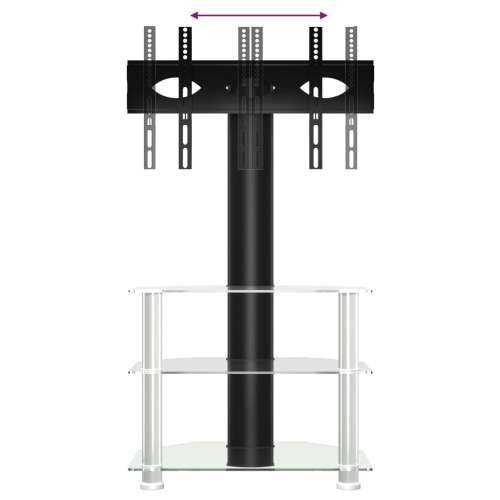 Kutni TV stalak s 3 razine za 32 - 70 inča crno-srebrni - Srebrno 1 110 cm 65.5 cm Cijena