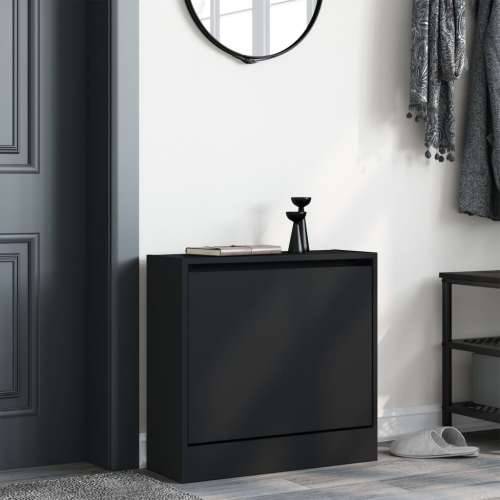 Ormarić za cipele crni 60 x 21 x 57 cm od konstruiranog drva - Crna 60 x 21 x 57 cm 1 Cijena