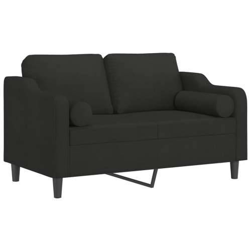 Dvosjed s ukrasnim jastucima crni 120 cm od tkanine - Crna 120 cm Cijena