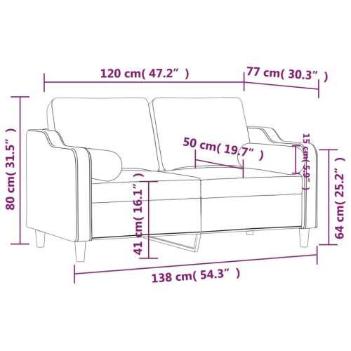 Dvosjed s ukrasnim jastucima crni 120 cm od tkanine - Crna 120 cm Cijena