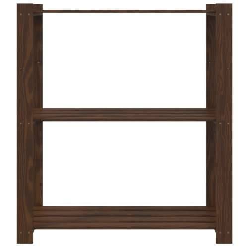 Stalak za pohranu s 3 razine smeđi 80x38x90 cm masivna borovina - Smeđa 80 x 38 x 90 cm 1 Cijena