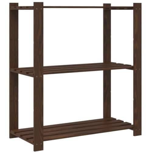 Stalak za pohranu s 3 razine smeđi 80x38x90 cm masivna borovina - Smeđa 80 x 38 x 90 cm 1 Cijena