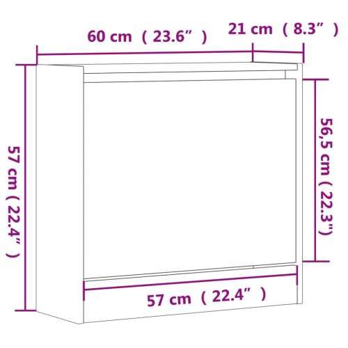 Ormarić za cipele bijeli 60 x 21 x 57 cm od konstruiranog drva - Bijela 60 x 21 x 57 cm 1 Cijena