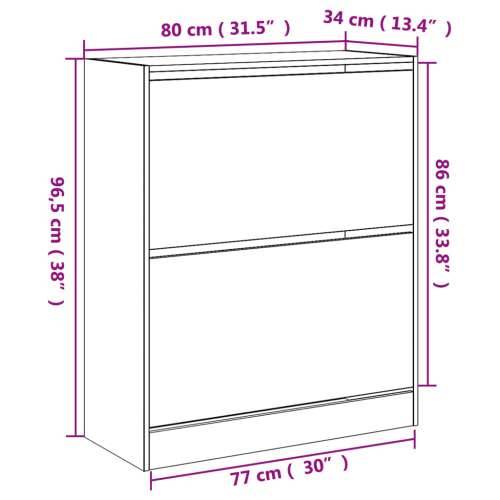 Ormarić za cipele bijeli 80 x 34 x 96,5 cm konstruirano drvo - Bijela 80 x 34 x 96.5 cm 1 Cijena