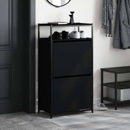Ormarić za cipele crni 60 x 34 x 112 cm od konstruiranog drva - Crna 1 60 cm Cijena