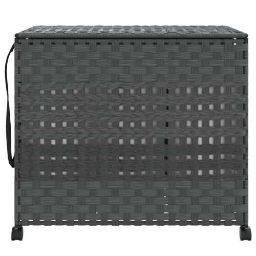 Košara za rublje s kotačima siva 66x35x60 cm od ratana - Siva 1 Cijena