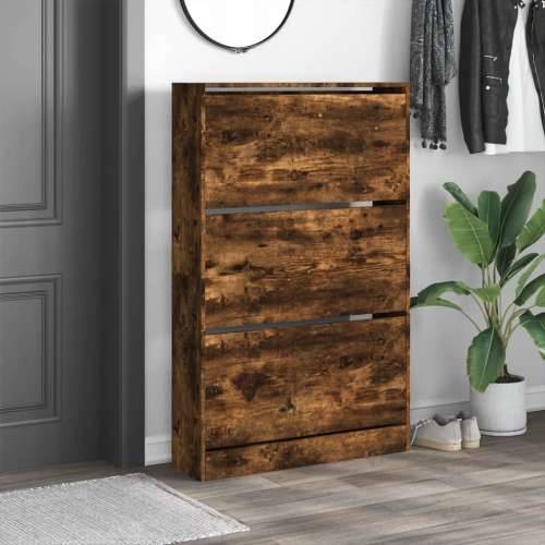 Ormarić za cipele boja hrasta 80x21x125,5 cm konstruirano drvo - Dimljeni hrast 80 x 21 x 125.5 cm 1 Cijena