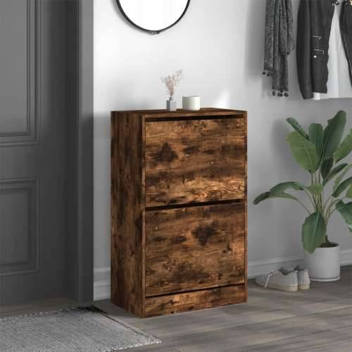 Ormarić za cipele boja hrasta 60x34x96,5 cm konstruirano drvo - Dimljeni hrast 60 x 34 x 96.5 cm 1 Cijena
