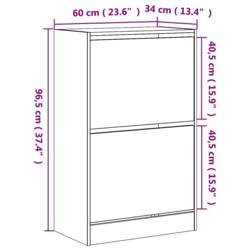 Ormarić za cipele boja hrasta 60x34x96,5 cm konstruirano drvo - Dimljeni hrast 60 x 34 x 96.5 cm 1 Cijena