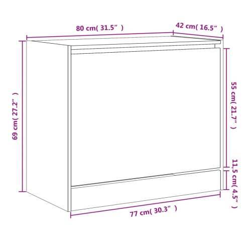 Ormarić za cipele sivi hrast 80x42x69 cm konstruirano drvo - Sivi hrast sonoma 80 x 42 x 69 cm 1 Cijena