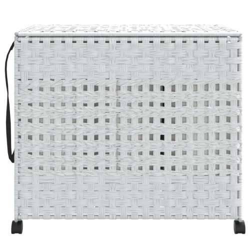 Košara za rublje s kotačima bijela 66x35x60 cm od ratana - Bijela 1 Cijena