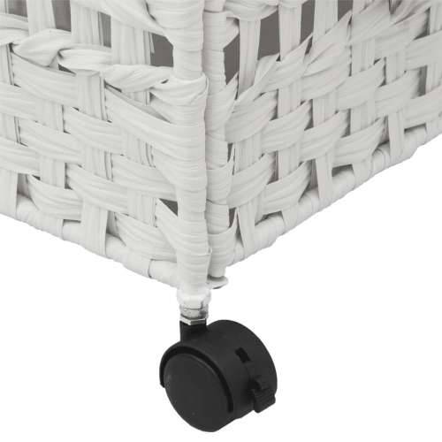 Košara za rublje s kotačima bijela 66x35x60 cm od ratana - Bijela 1 Cijena