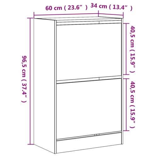 Ormarić za cipele boja hrasta 60x34x96,5 cm konstruirano drvo - sonoma hrast 60 x 34 x 96.5 cm 1 Cijena