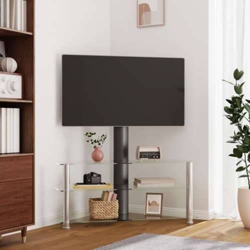 Kutni TV stalak s 3 razine za 32 - 70 inča crno-srebrni - Srebrno 1 110 cm Cijena