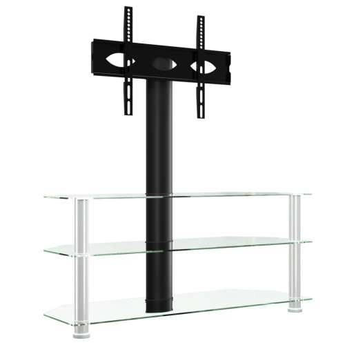 Kutni TV stalak s 3 razine za 32 - 70 inča crno-srebrni - Srebrno 1 110 cm Cijena