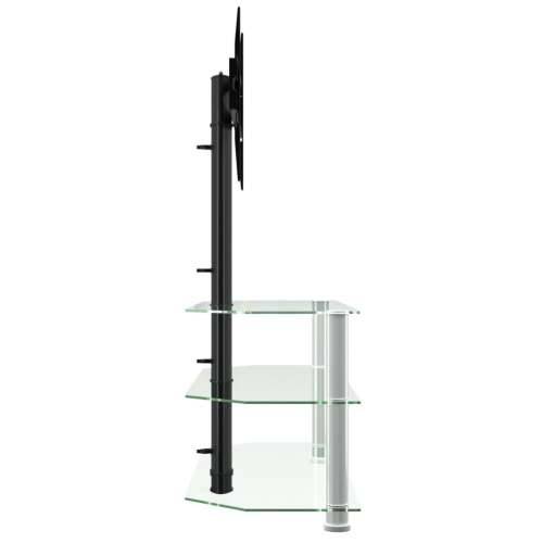 Kutni TV stalak s 3 razine za 32 - 70 inča crno-srebrni - Srebrno 1 110 cm Cijena