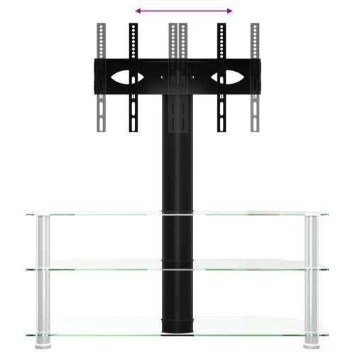 Kutni TV stalak s 3 razine za 32 - 70 inča crno-srebrni - Srebrno 1 110 cm Cijena