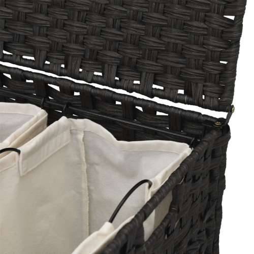 Košara za rublje s kotačima crna 66x35x60 cm od ratana - Crna 1 Cijena