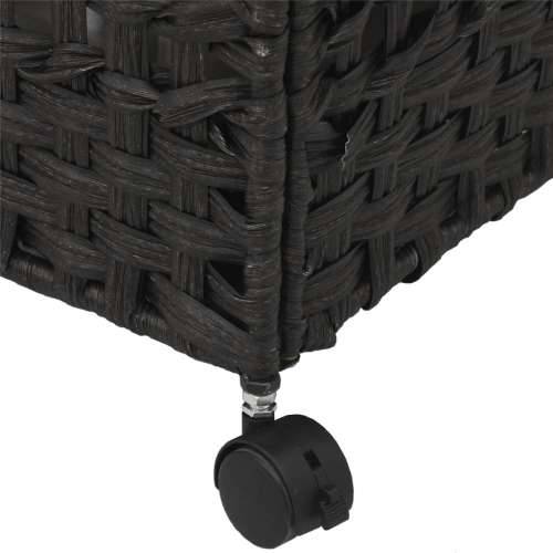 Košara za rublje s kotačima crna 66x35x60 cm od ratana - Crna 1 Cijena