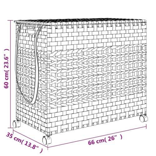 Košara za rublje s kotačima crna 66x35x60 cm od ratana - Crna 1 Cijena