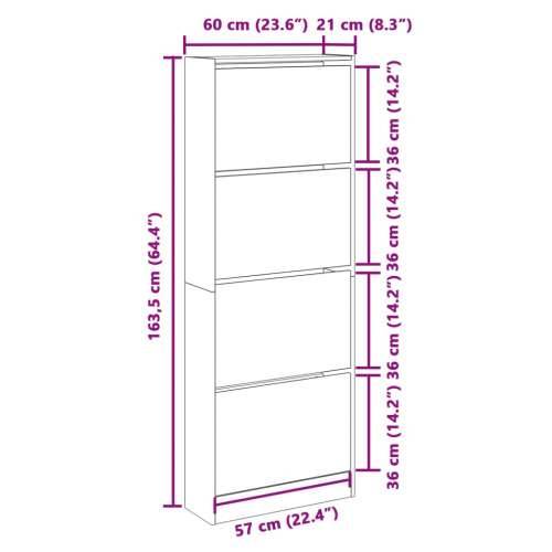 Ormarić za cipele boja hrasta 60x21x163,5 cm konstruirano drvo - Sivi hrast sonoma 60 x 21 x 163.5 cm 1 Cijena