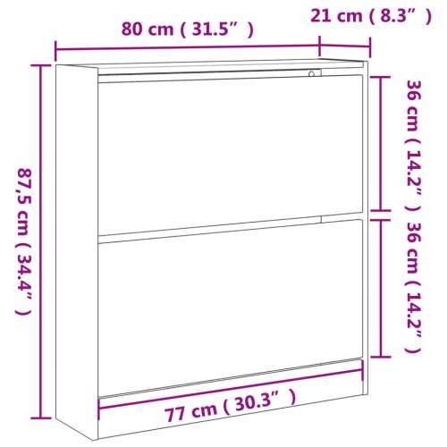 Ormarić za cipele bijeli 80x21x87,5 cm od konstruiranog drva - Bijela 80 x 21 x 87.5 cm 1 Cijena