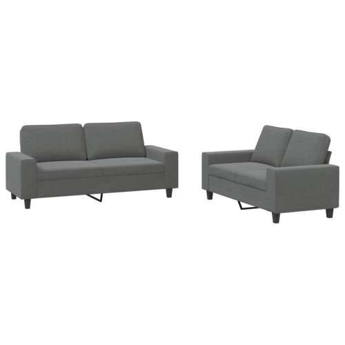 2-dijelni set sofa tamnosivi od tkanine Tamno siva s jastučićima Cijena