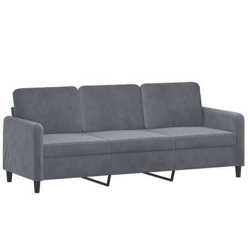 2-dijelni set sofa s jastucima tamnosivi baršunasti - Tamno siva s jastučićima Cijena
