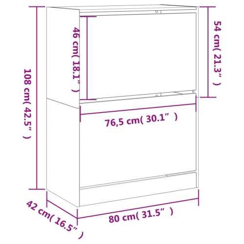 Ormarić za cipele s 2 preklopne ladice crni 80x42x108 cm - Crna 80 x 42 x 108 cm 1 Cijena