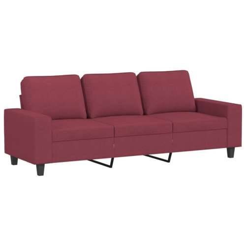 2-dijelni set sofa crvena boja vina od tkanine - boja crnog vina s jastučićima Cijena